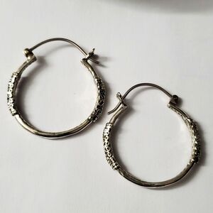 Sterling Silver 925 SARDA Artisan Hoop Earrings